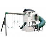 Complex cu Casuta Mare de Joaca pentru copii pe 2 niveluri  - Complex cu Etaj si Tobogan Cozy Play WRANGLER de exterior din lemn - Kidkraft  Complex cu Casuta Mare de Joaca pentru copii pe 2 niveluri  - Complex cu Etaj si Tobogan Cozy Play WRANGLER de exterior din lemn - Kidkraft